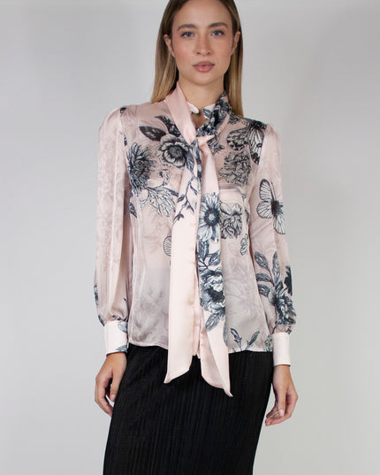CHIFFON SHIRT WITH BOW