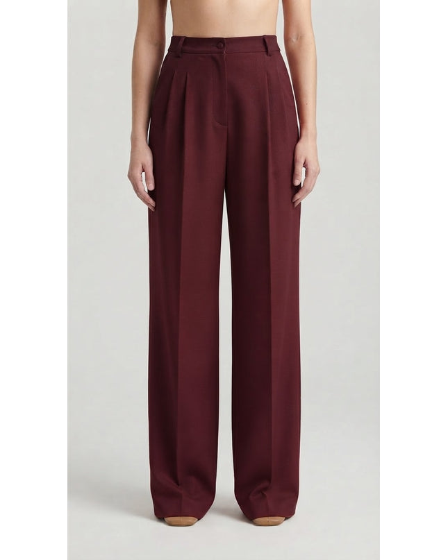 PANTALONI PALAZZO CON PINCES IN TESSUTO TECNICO