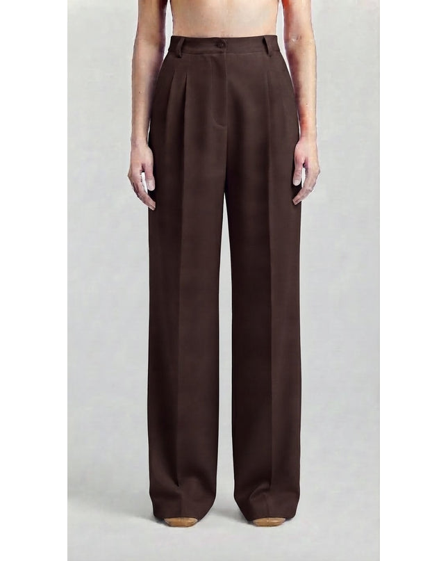 PANTALONI PALAZZO CON PINCES IN TESSUTO TECNICO