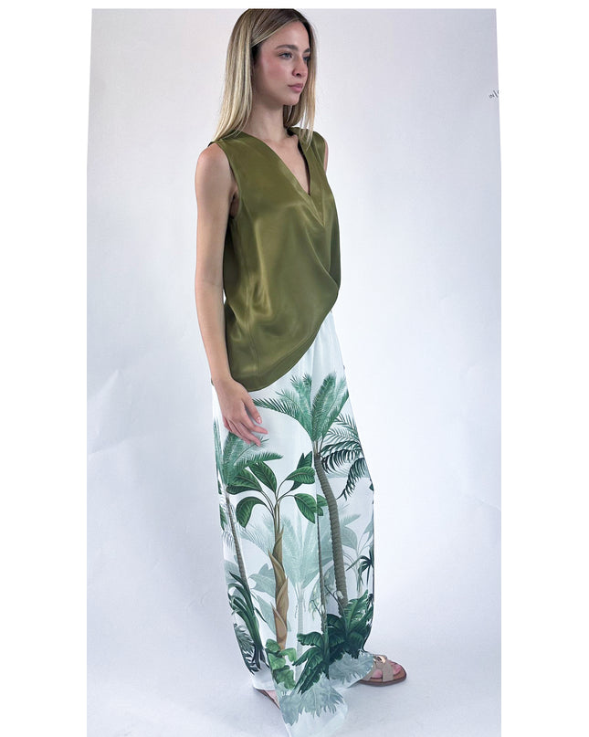 PANTAGONNA CON ELASTICO IN SETA STAMPATA