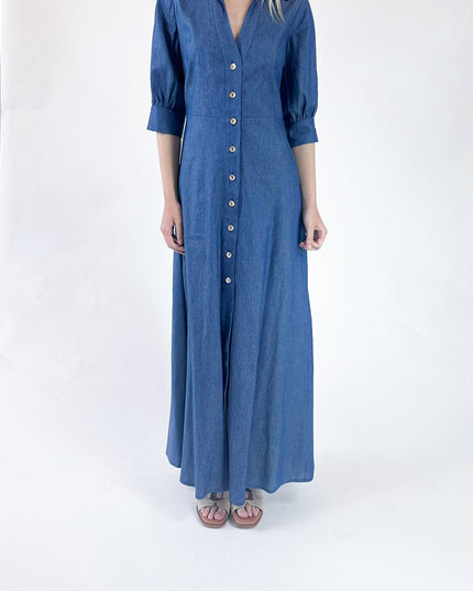 ABITO LUNGO SCAMICIATO IN DENIM LEGGERO