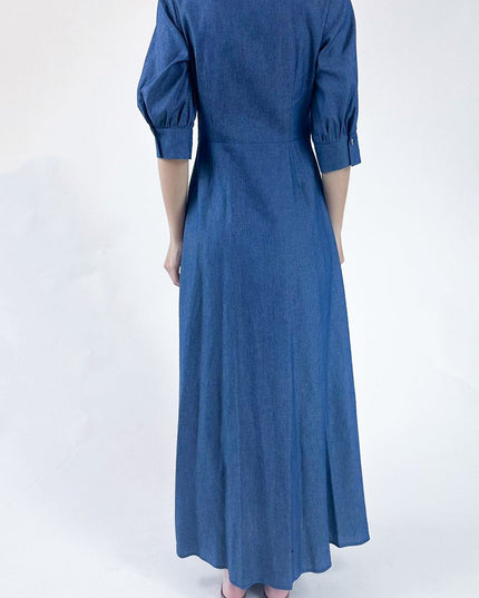 ABITO LUNGO SCAMICIATO IN DENIM LEGGERO