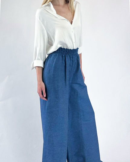 PANTAGONNA CON ELASTICO IN DENIM