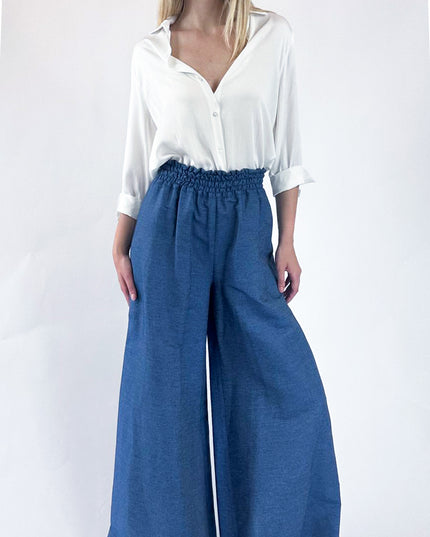 PANTAGONNA CON ELASTICO IN DENIM