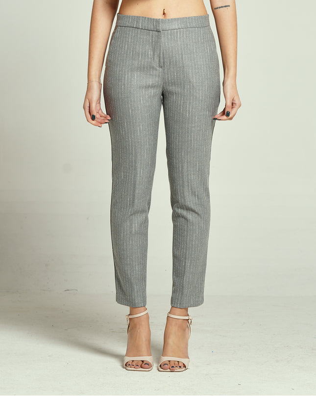 PANTALONI CAPRI IN TESSUTO GESSATO