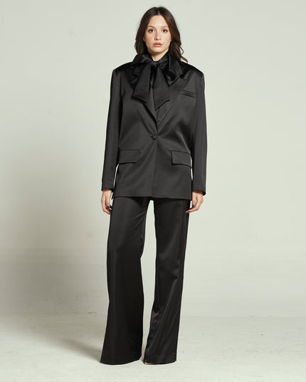 BLAZER MONOPETTO OVERSIZE IN RASO DOUCHESSE