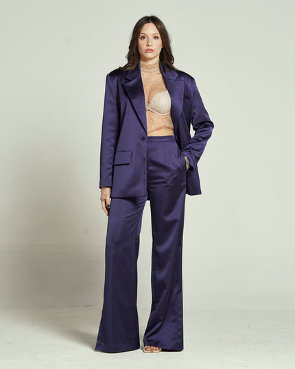 BLAZER MONOPETTO OVERSIZE IN RASO DOUCHESSE