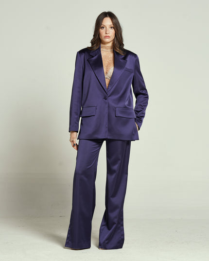 BLAZER MONOPETTO OVERSIZE IN RASO DOUCHESSE