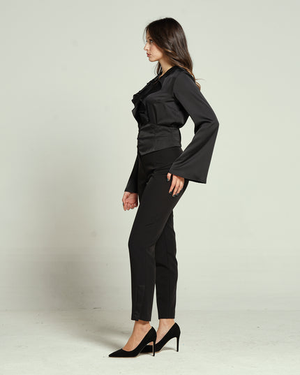 PANTALONI SLIM-FIT  CON BUSTINO SGANCIABILE IN SATIN