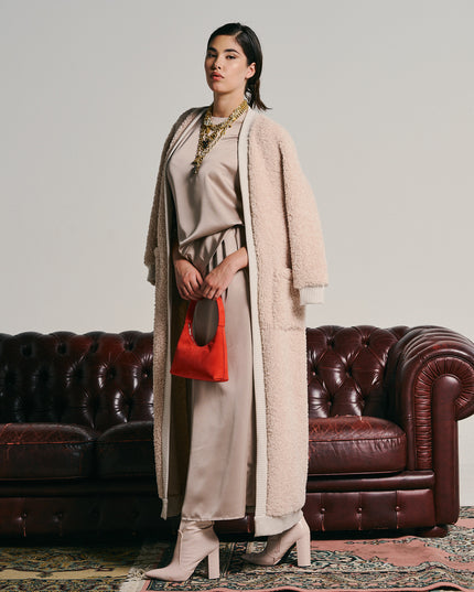 MAXI CARDIGAN IN BOUCLE' KNIT