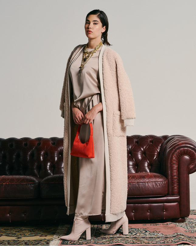 MAXI CARDIGAN IN BOUCLE' KNIT