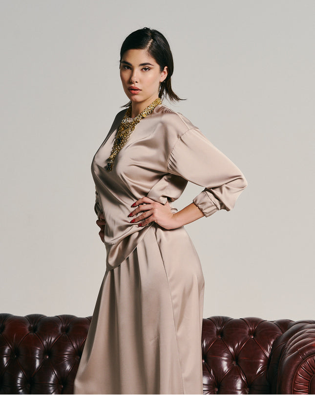 SATIN SWEATSHIRT TOP