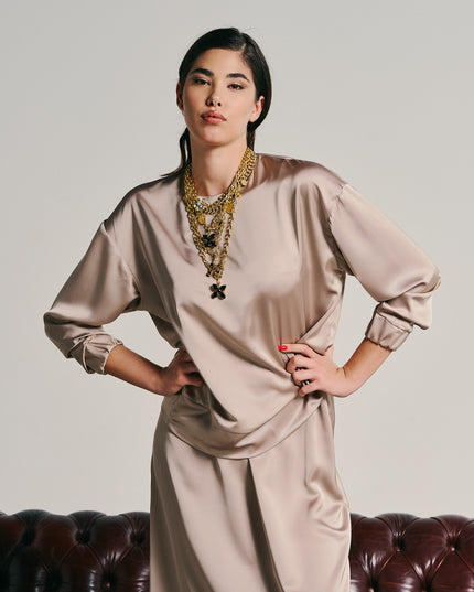 SATIN SWEATSHIRT TOP