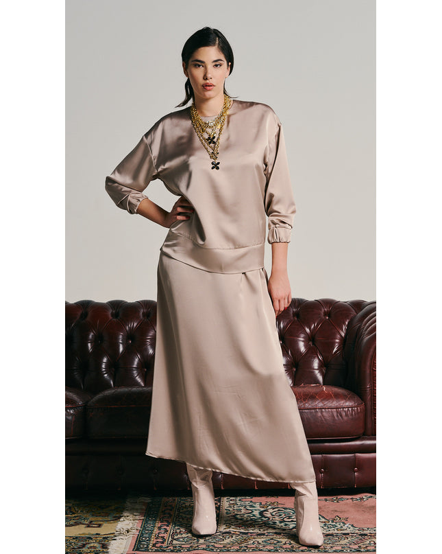 LONG SATIN SKIRT