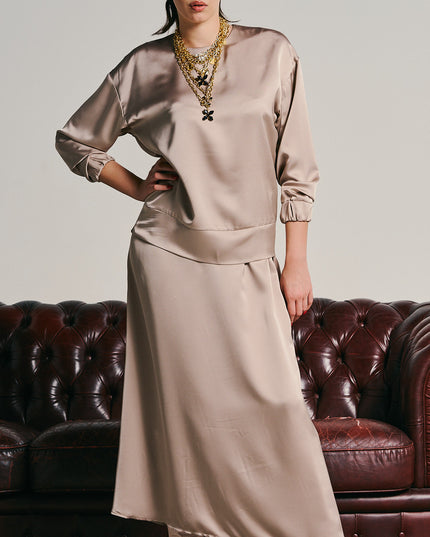 SATIN SWEATSHIRT TOP