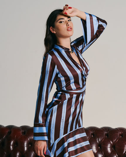 CROSSOVER NECKLINE DRESS