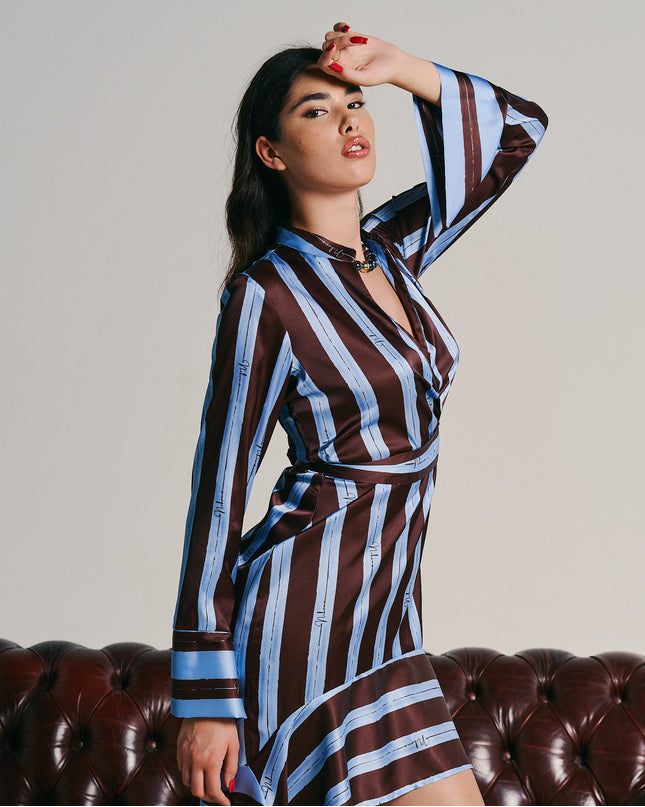 CROSSOVER NECKLINE DRESS