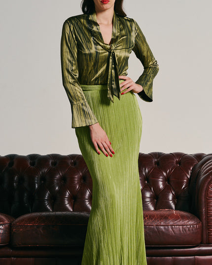 PRINTED SATIN BLOUSE