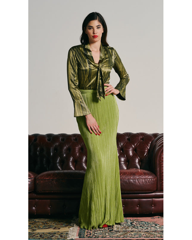 PRINTED SATIN BLOUSE