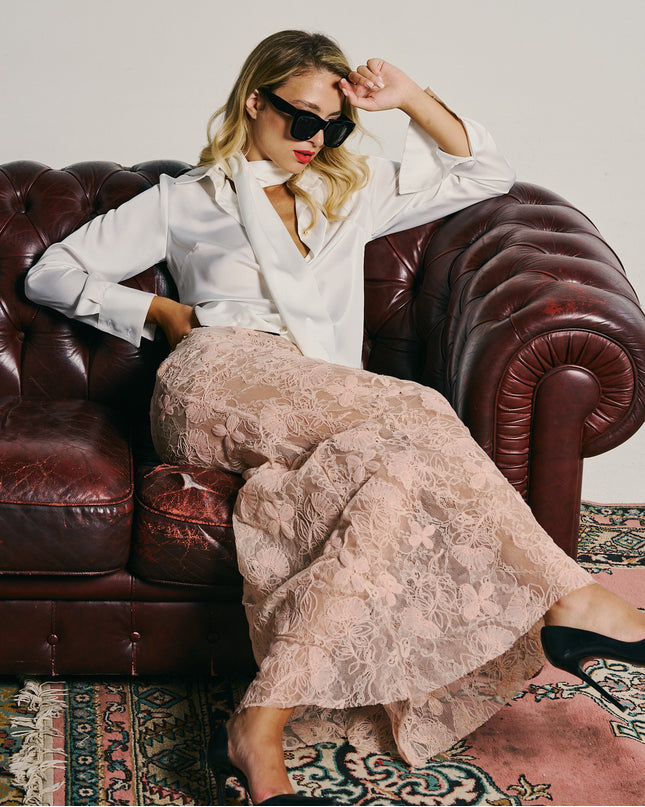 SATIN SHIRT WITH SCARF