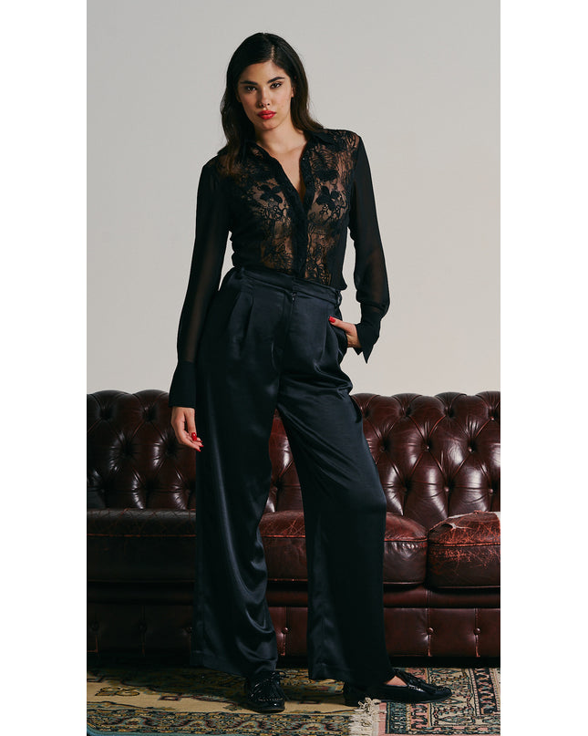 GEORGETTE AND LACE SHIRT