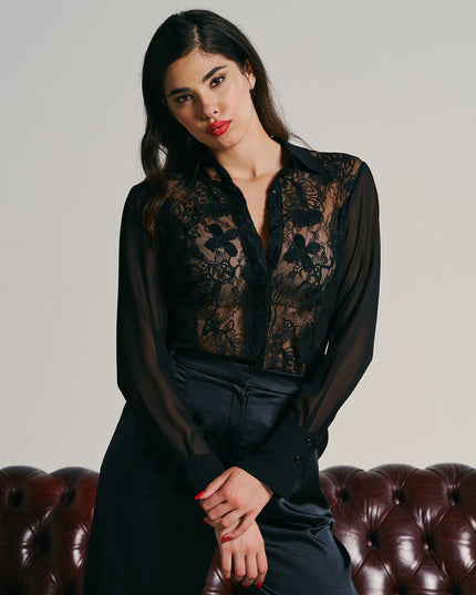 GEORGETTE AND LACE SHIRT