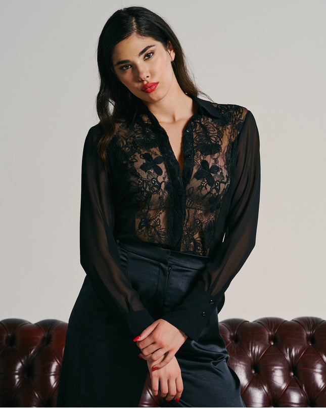 GEORGETTE AND LACE SHIRT