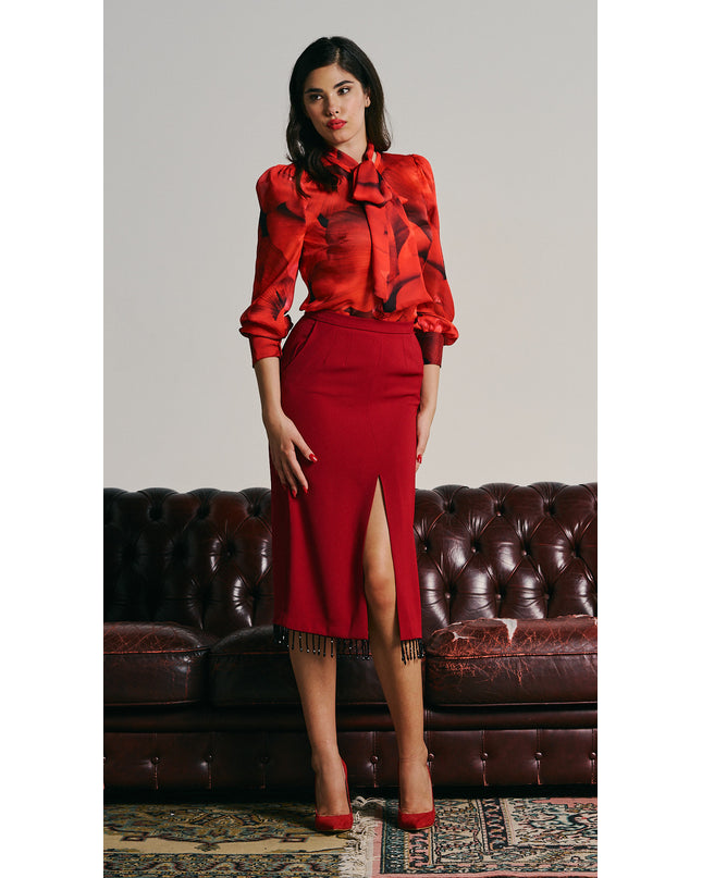 CHIFFON SHIRT WITH BOW