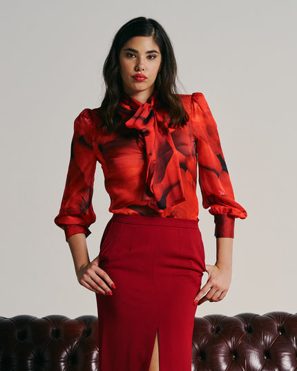 CHIFFON SHIRT WITH BOW