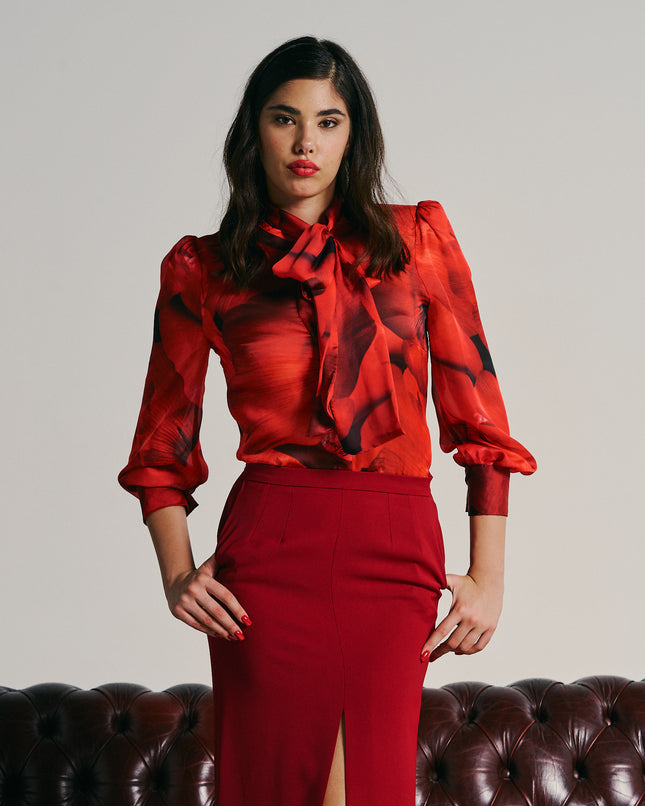 CHIFFON SHIRT WITH BOW