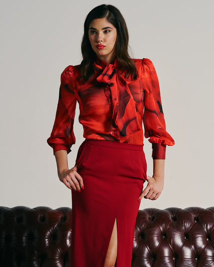 CHIFFON SHIRT WITH BOW