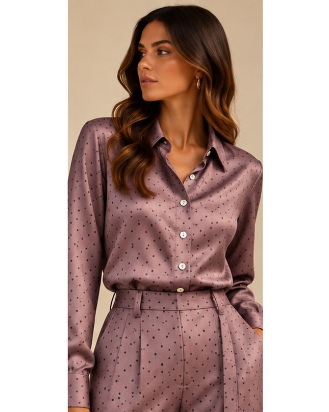 CAMICIA SLIM IN RASO STAMPATO